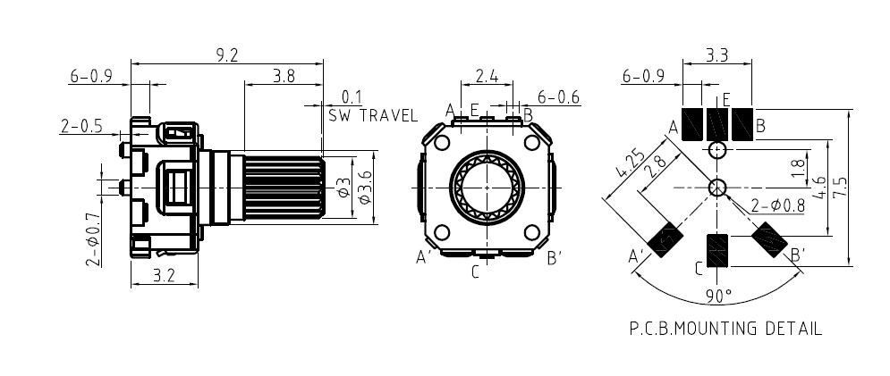 Miniature Ec11 Rotary Encoder – DIY-Compatible, Push Switch Included